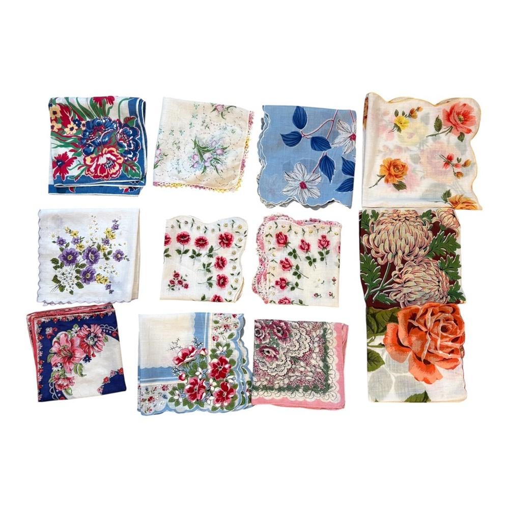 Vintage Ladies Hankies Lot Of 12 - GREAT CONDITION